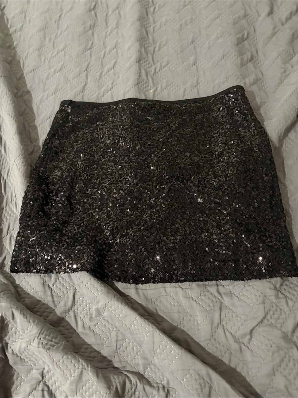 Express Black Sequin Mini Skirt